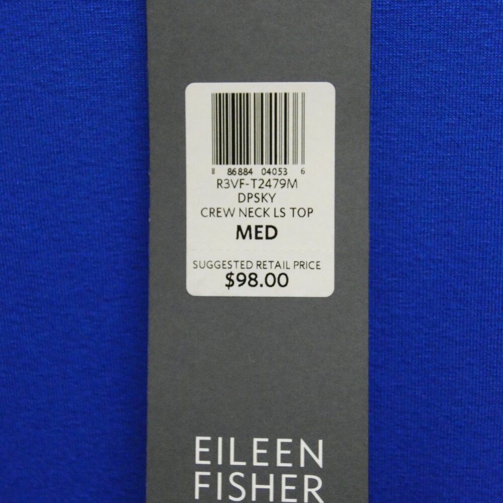 NWT Eileen Fisher Royal Blue Rayon Jersey Crew Neck Top Size M MSRP $98 - Picture 5 of 5